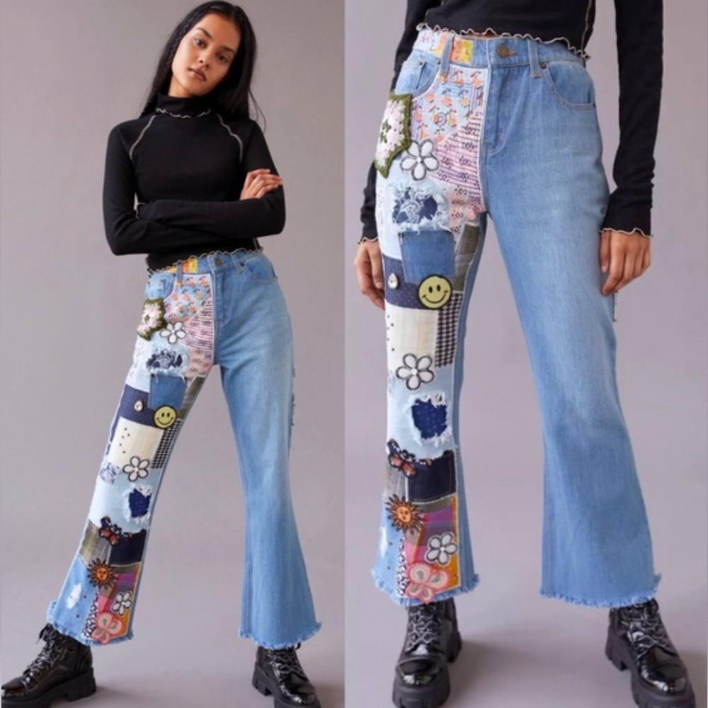 URBAN OUTFITTER BDG PATCHWORK JEANS SIZE 26
